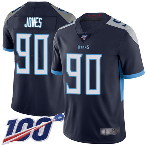 Tennessee Titans Limited Navy Blue Men DaQuan Jones Home Jersey NFL Football #90 100th Season Vapor Untouchable->women nfl jersey->Women Jersey
